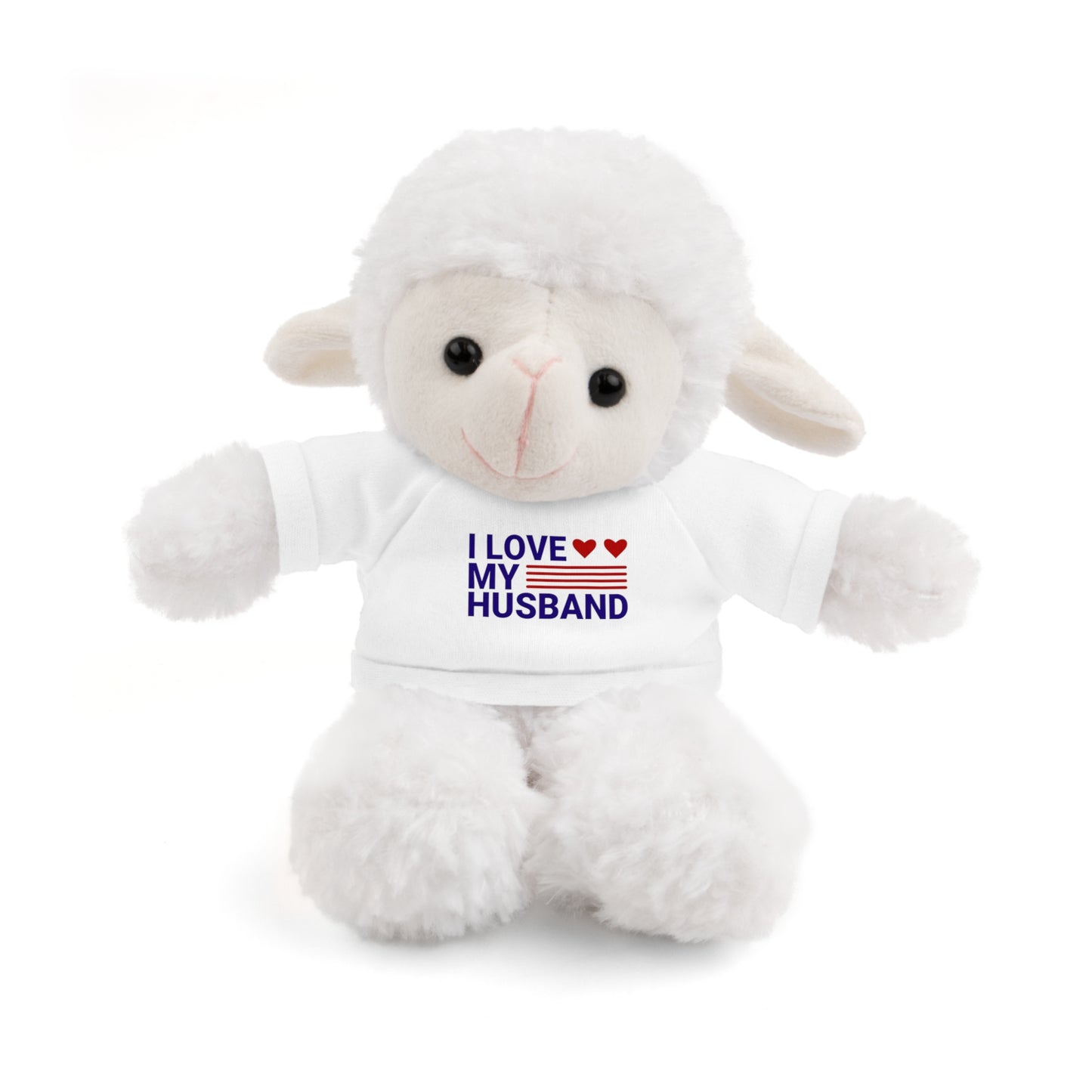 Stuffed Animal with "I love my husband" Tee, Gift for husband
