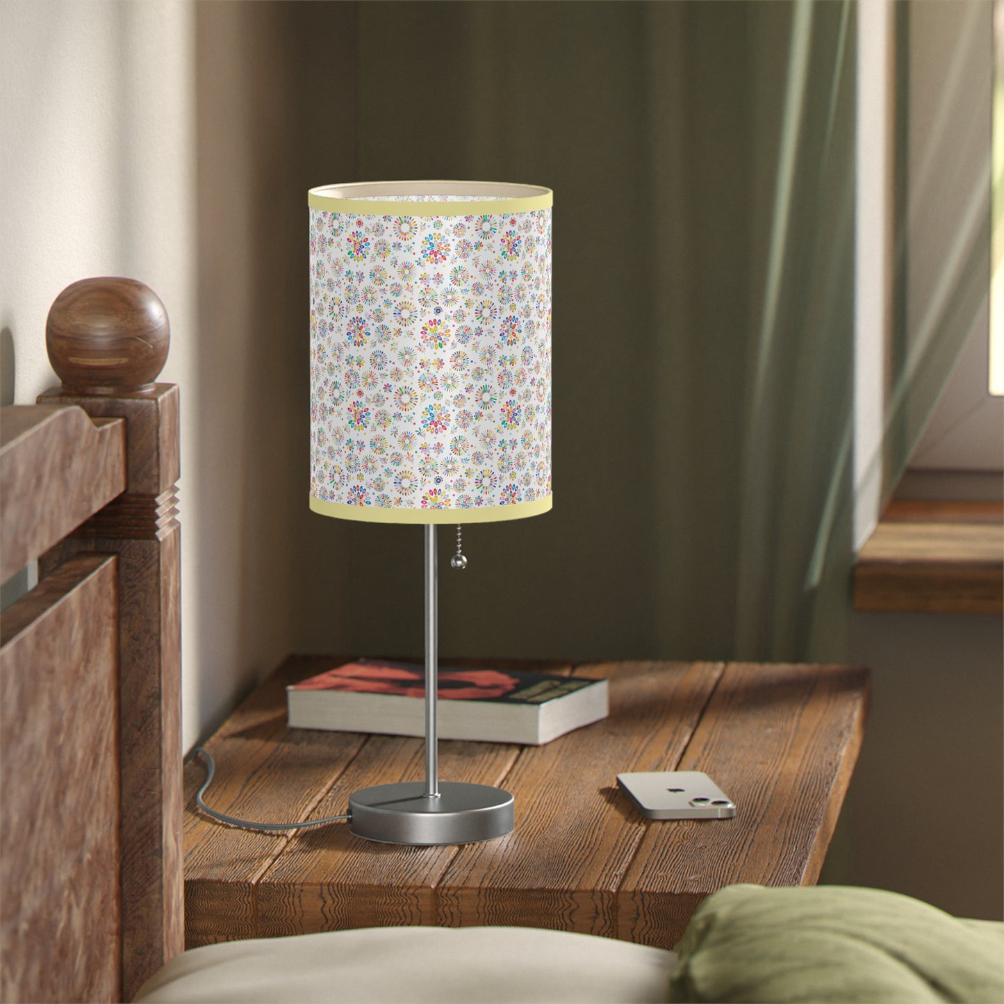 Vibrant Vibes: Happy Color Lamp on a Stand, US|CA plug / White