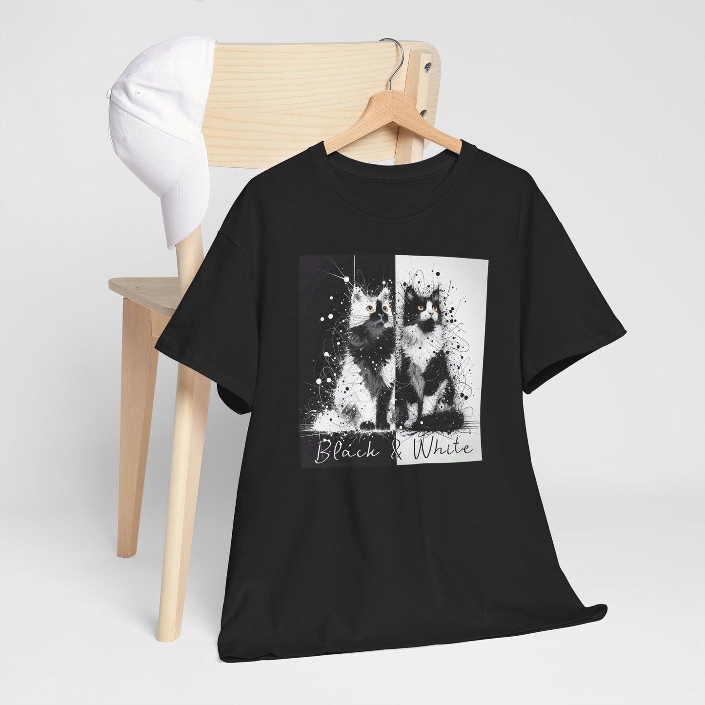 Black & White Cats Unisex Heavy Cotton Tee