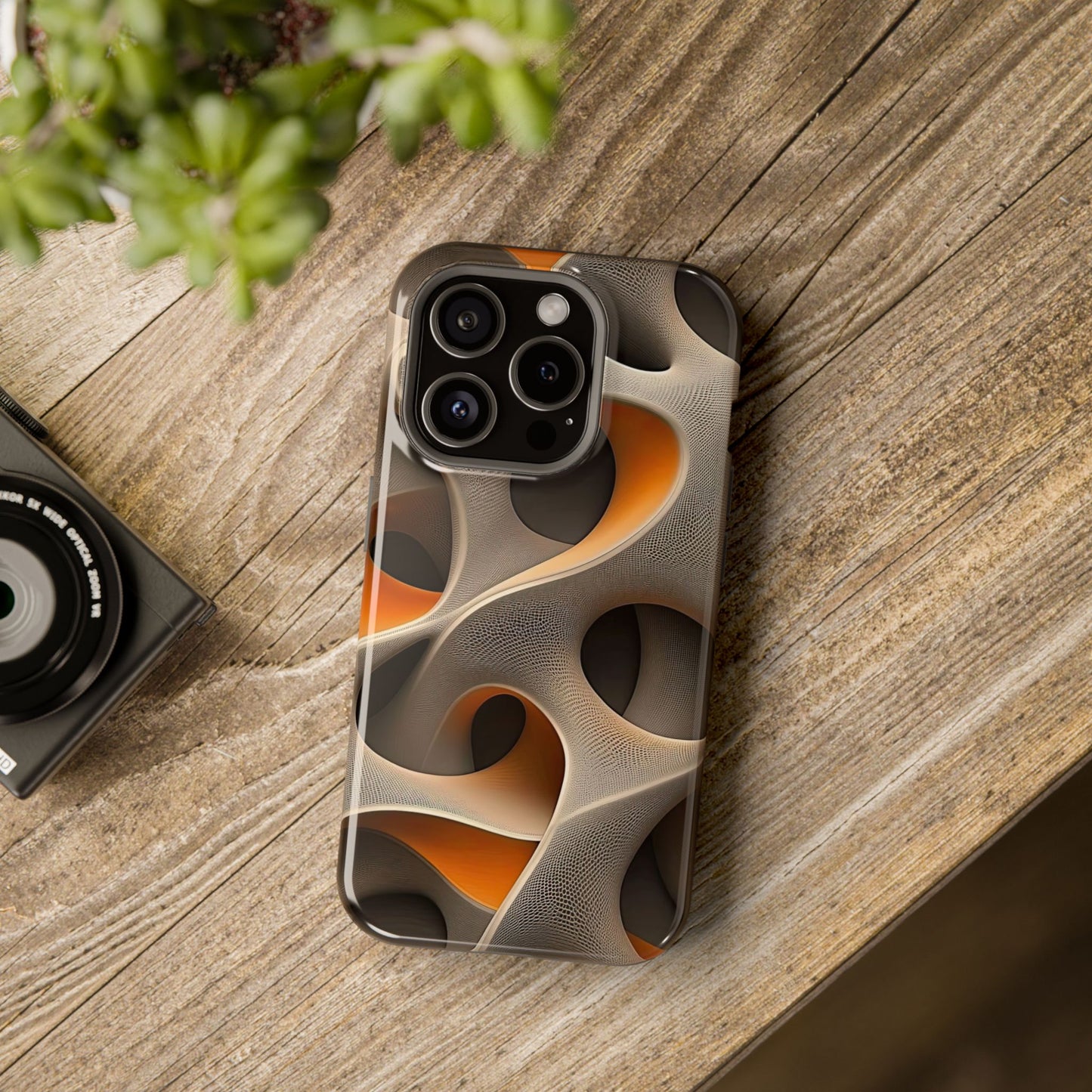 Stylish Magnetic Phone Cases, Abstract Geometric Design