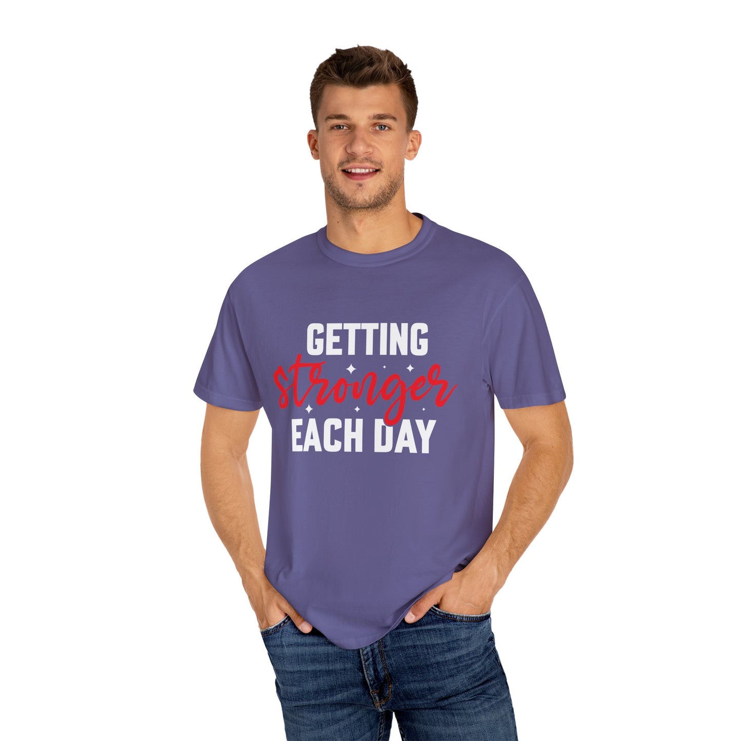 Unisex Motivational T-Shirt - "Getting Stronger Each Day" - Perfect for Fitness Enthusiasts