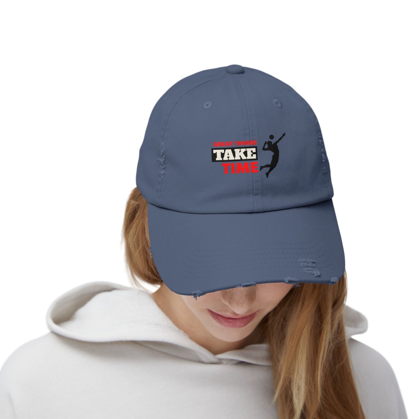 Great Things Take Time Unisex Distressed Cap