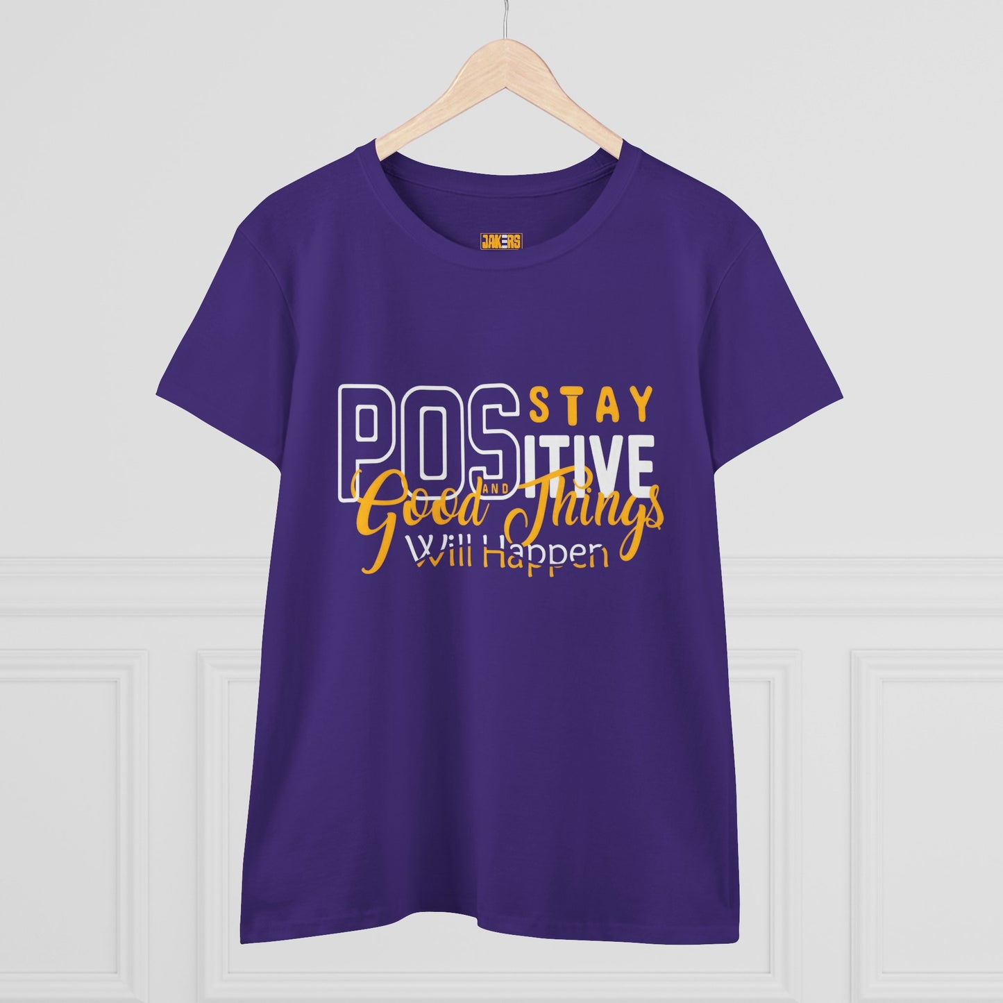 Stay Positive Women's Cotton Tee - Inspirational Motivational T-Shirt