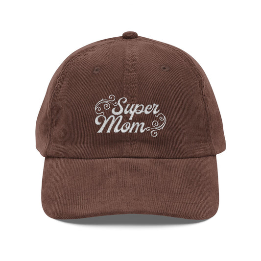 Super Mom Vintage Corduroy Cap / Embroidered