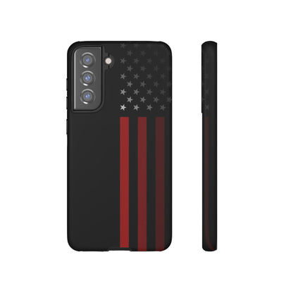 Patriotic Samsung Tough Cases, Red Line American Flag Phone Cover