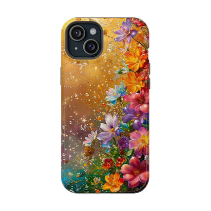 Vibrant Floral Magnetic Phone Case, Artistic Phone Cover