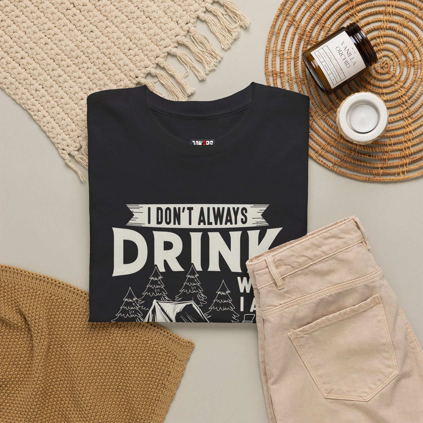 Camping Drinking Unisex Heavy Cotton Tee - Perfect Gift for Outdoor Enthusiasts