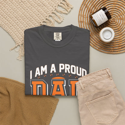 Proud Dad of a son T-Shirt - Garment-Dyed Tee for Father's Day