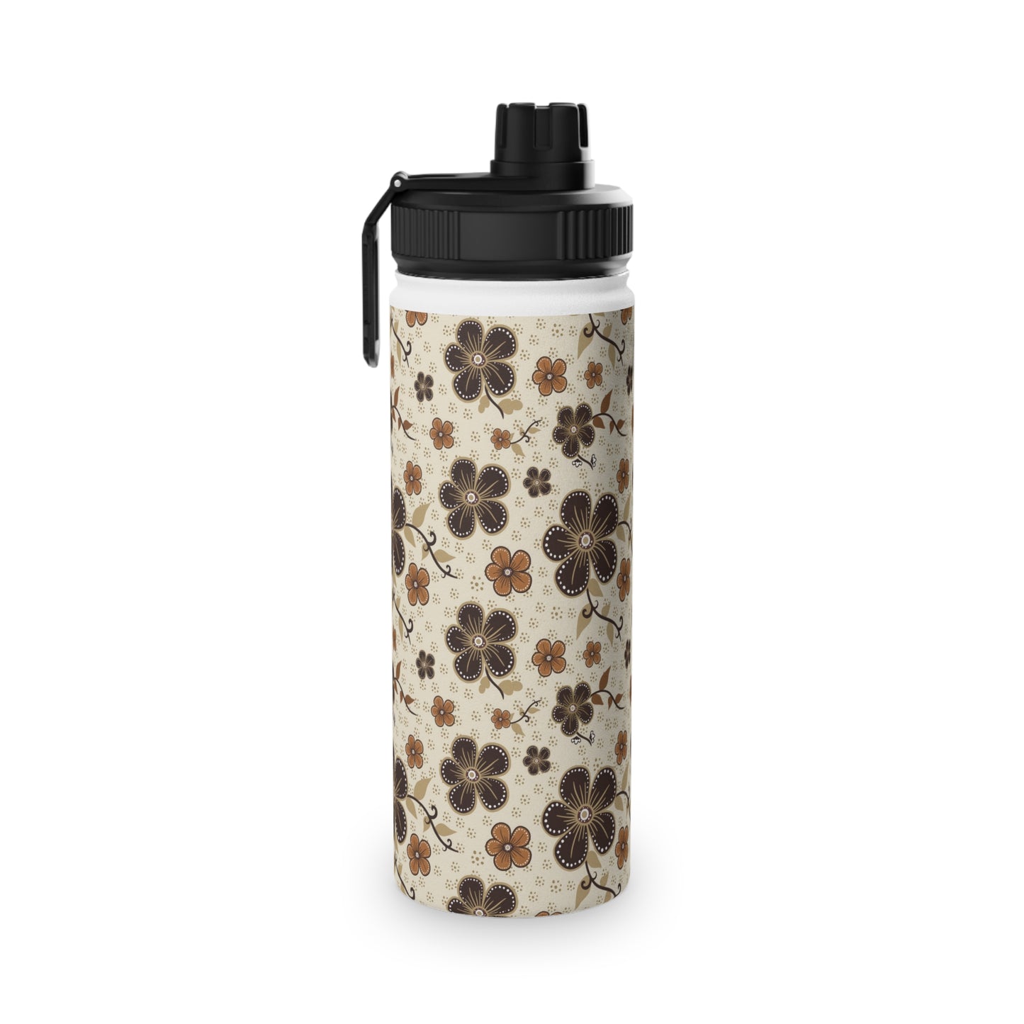 Timeless Elegance Stainless Steel Water Bottle, Sports Lid / Beige