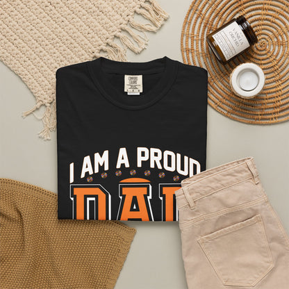 Proud Dad of a son T-Shirt - Garment-Dyed Tee for Father's Day
