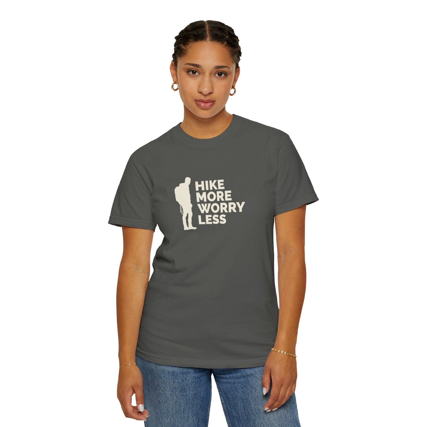 Hike More Worry Less Unisex Garment-Dyed T-shirt