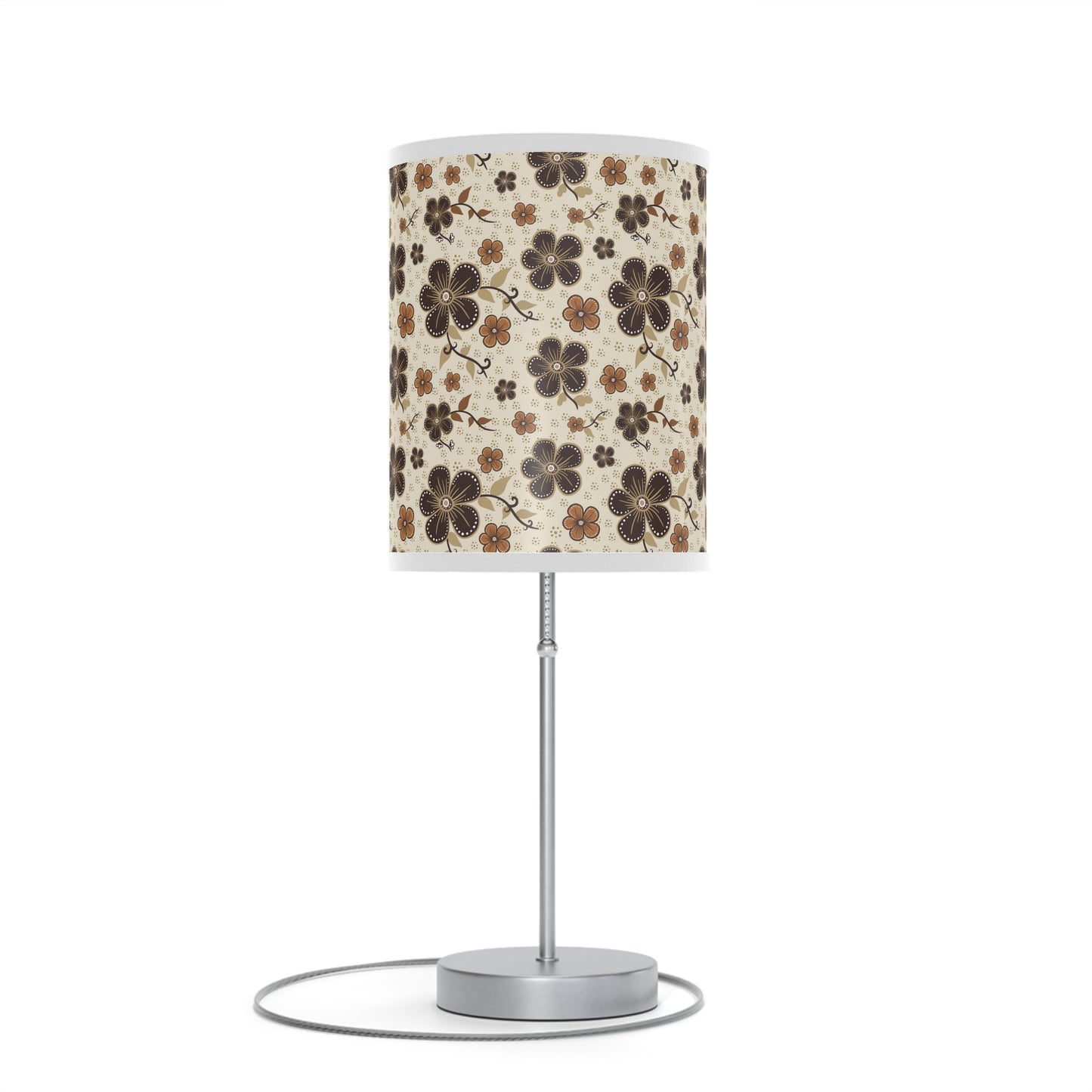 Timeless Elegance: Minimal Floral  Lamp on a Stand, US|CA plug / White