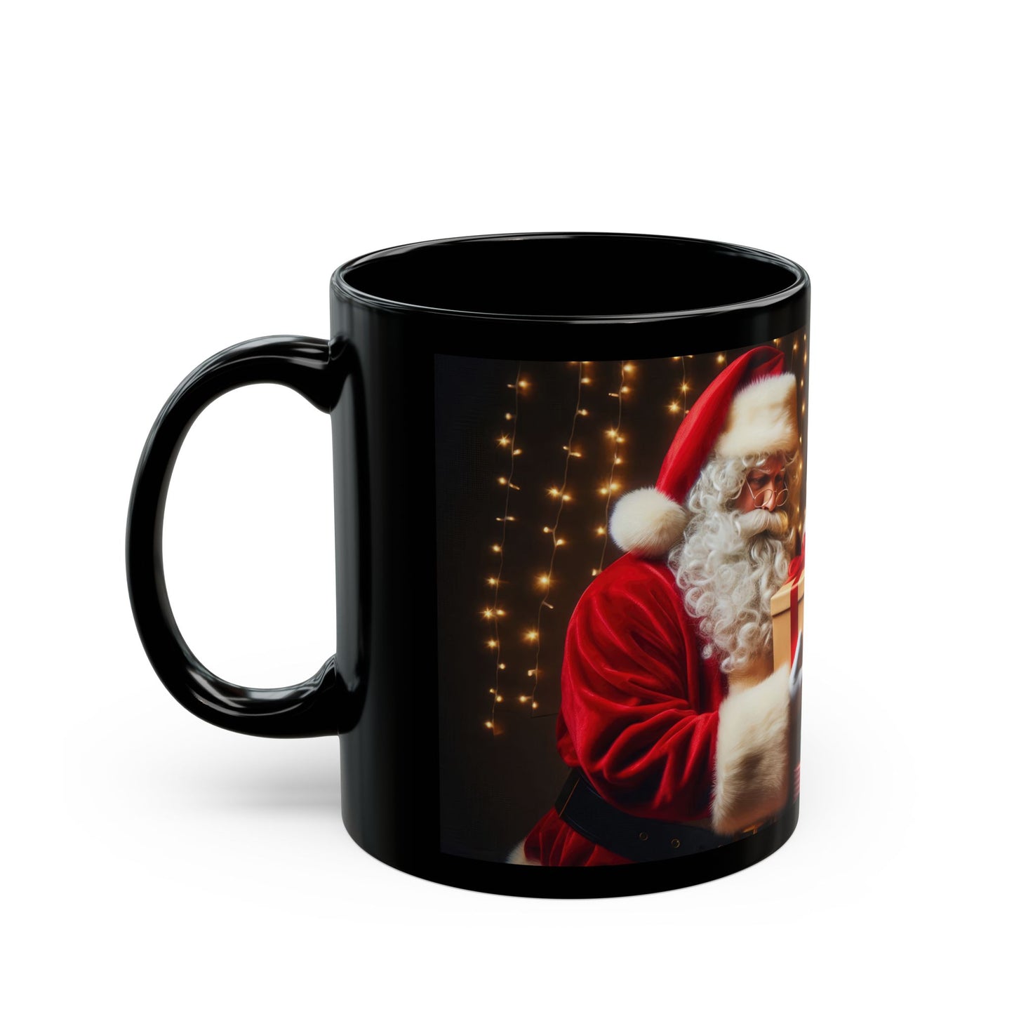 Santa’s Yuletide Gifts Black Mug - 11oz, 15oz