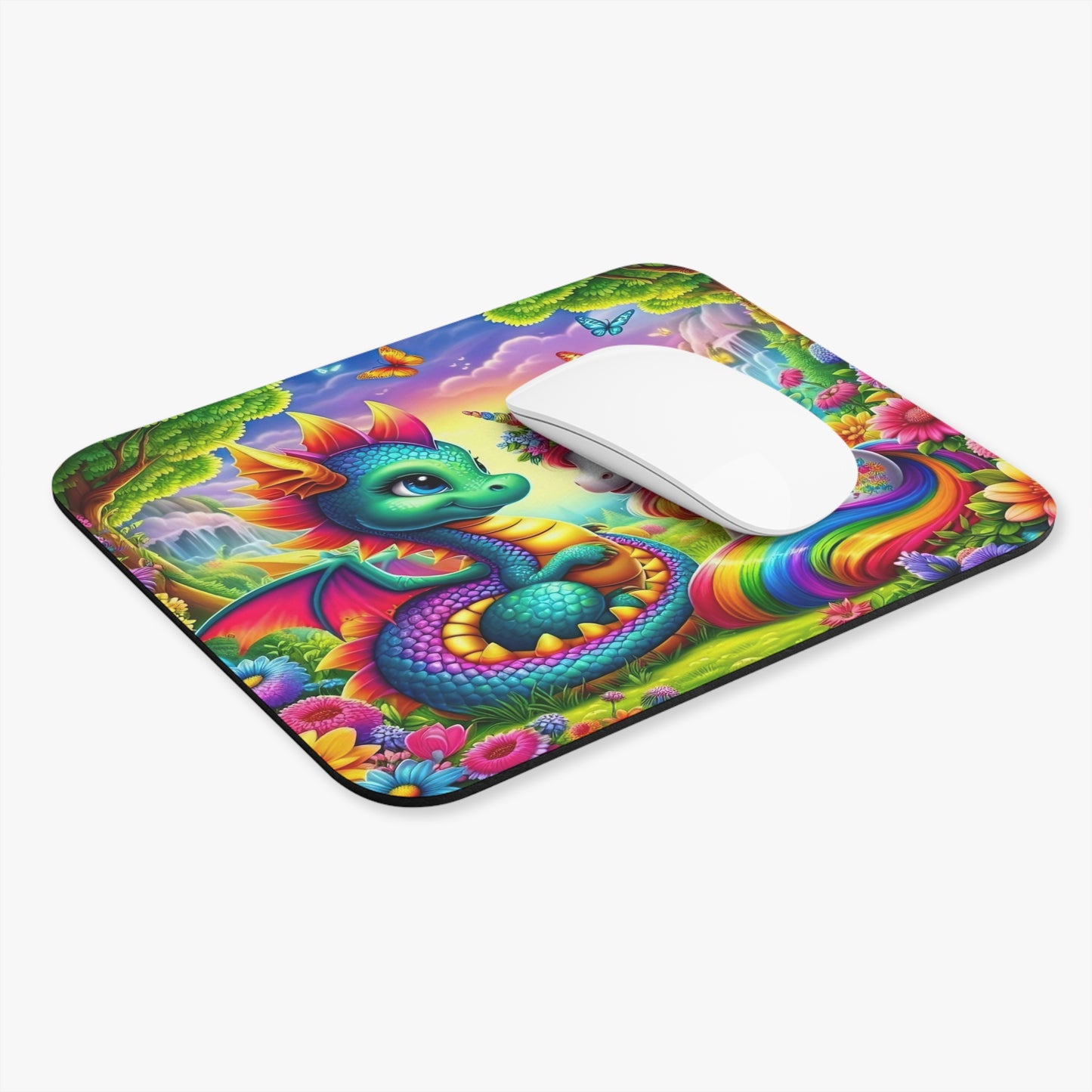Unicorn and Dragon Fantasy Mouse Pad