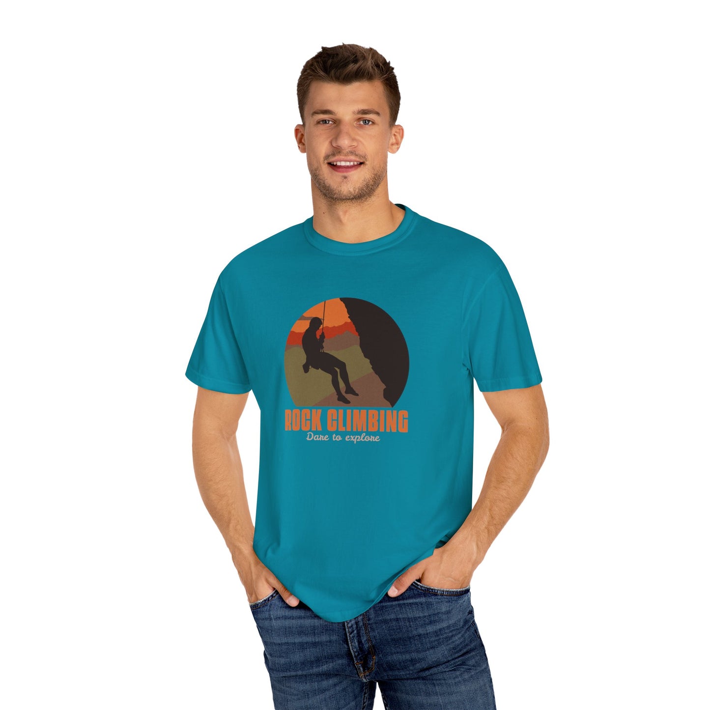 Rock Climbing Dare To Explore Unisex Garment-Dyed T-shirt