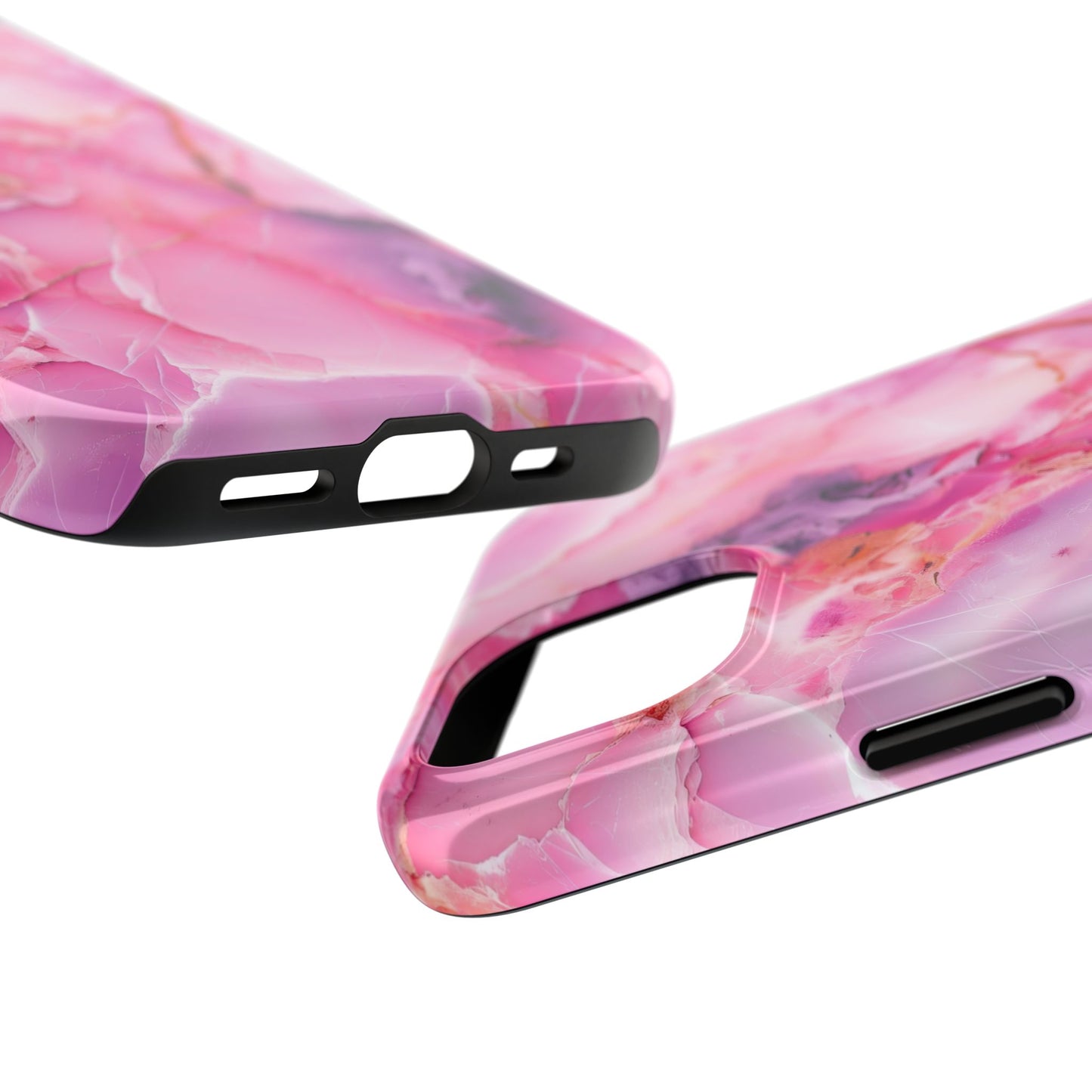 Pink Marble Tough Cases for iPhone, Stylish Protective Covers