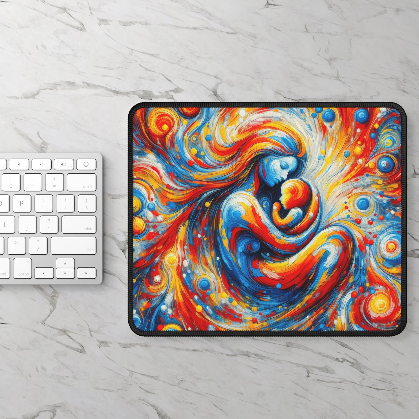 Mother with Her Baby - Digital Art Mouse Pad