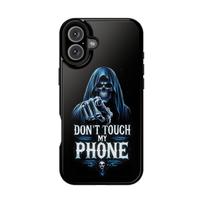 Gothic Magnetic iPhone Case: Don't Touch My Phone