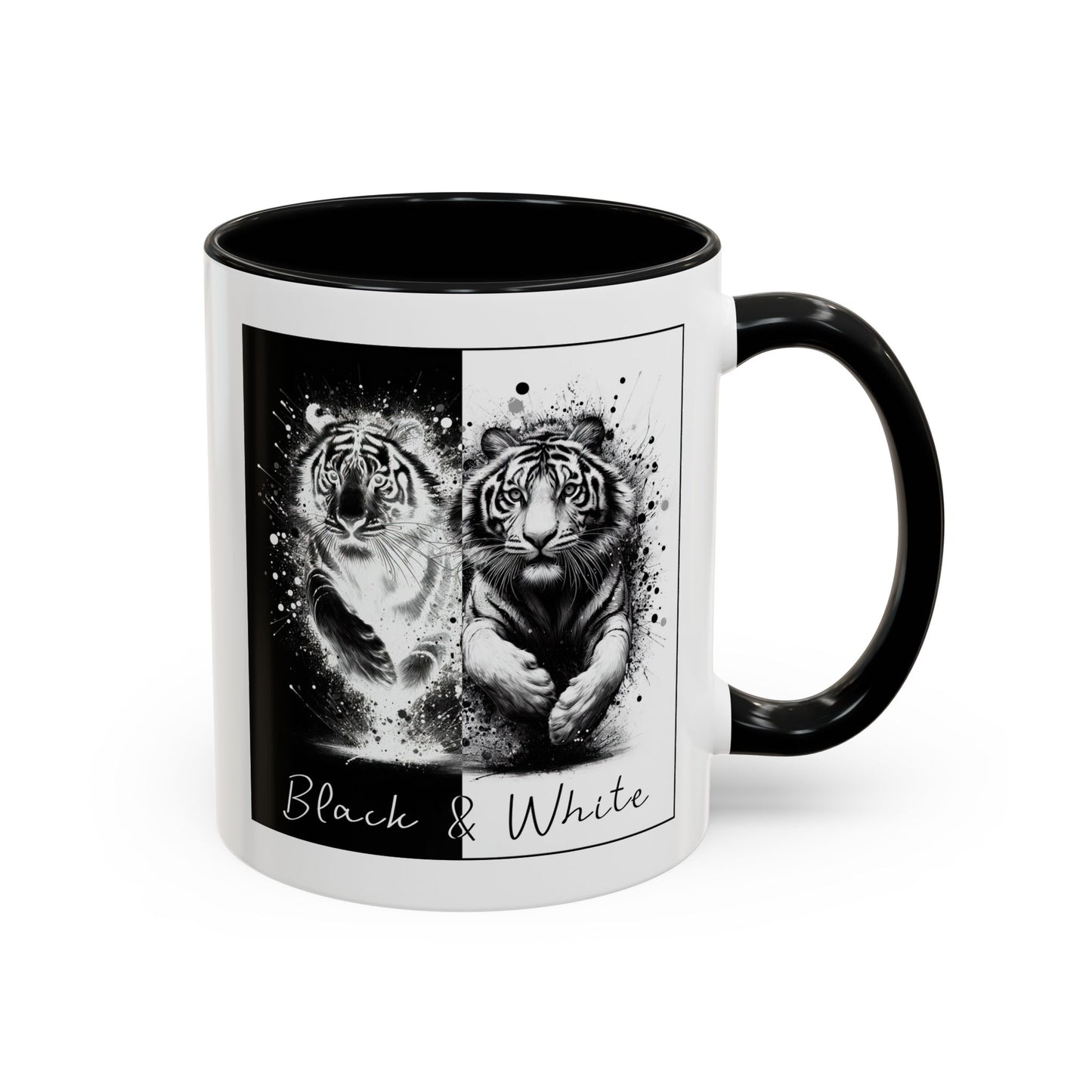 Black & White Tigers Accent Coffee Mug (11, 15oz)