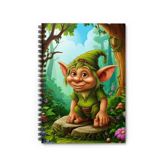 Whimsical Goblin Spiral Notebook, Fantasy Ruled Journal
