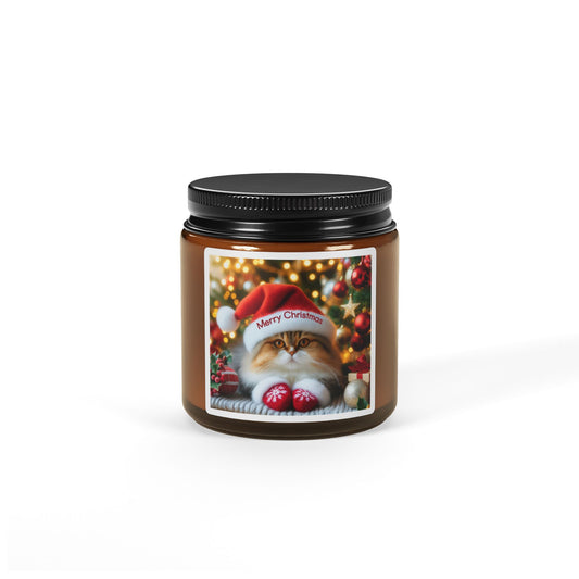 Christmas Scented Soy Candle (Multi-Size, Amber Jar)