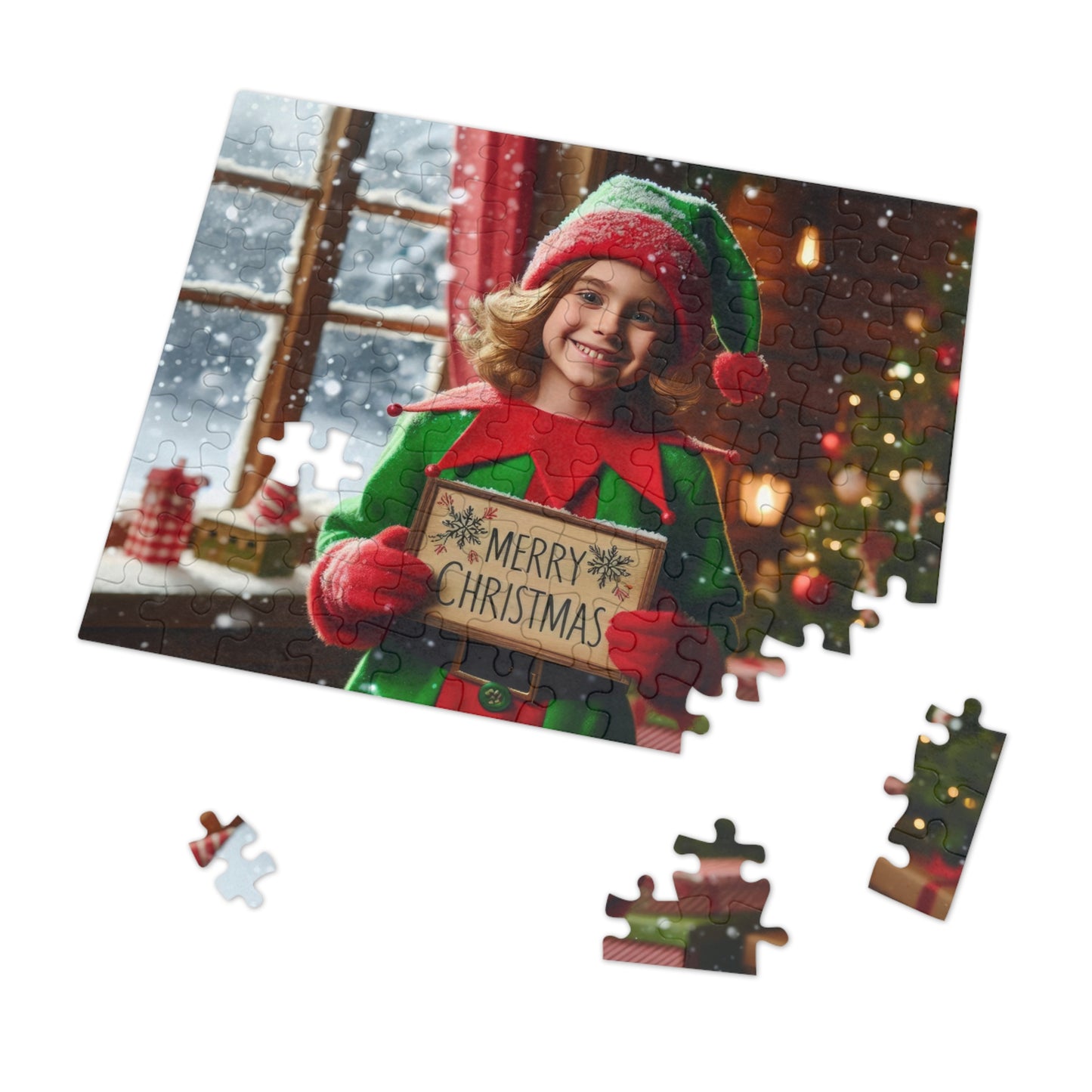 Merry Elf Wishes Jigsaw Puzzle (110, 252, 500-Piece)