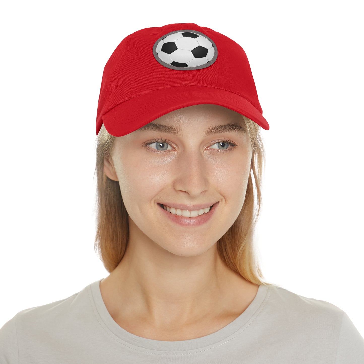 Soccer Dad Hat with Leather Patch (Round)