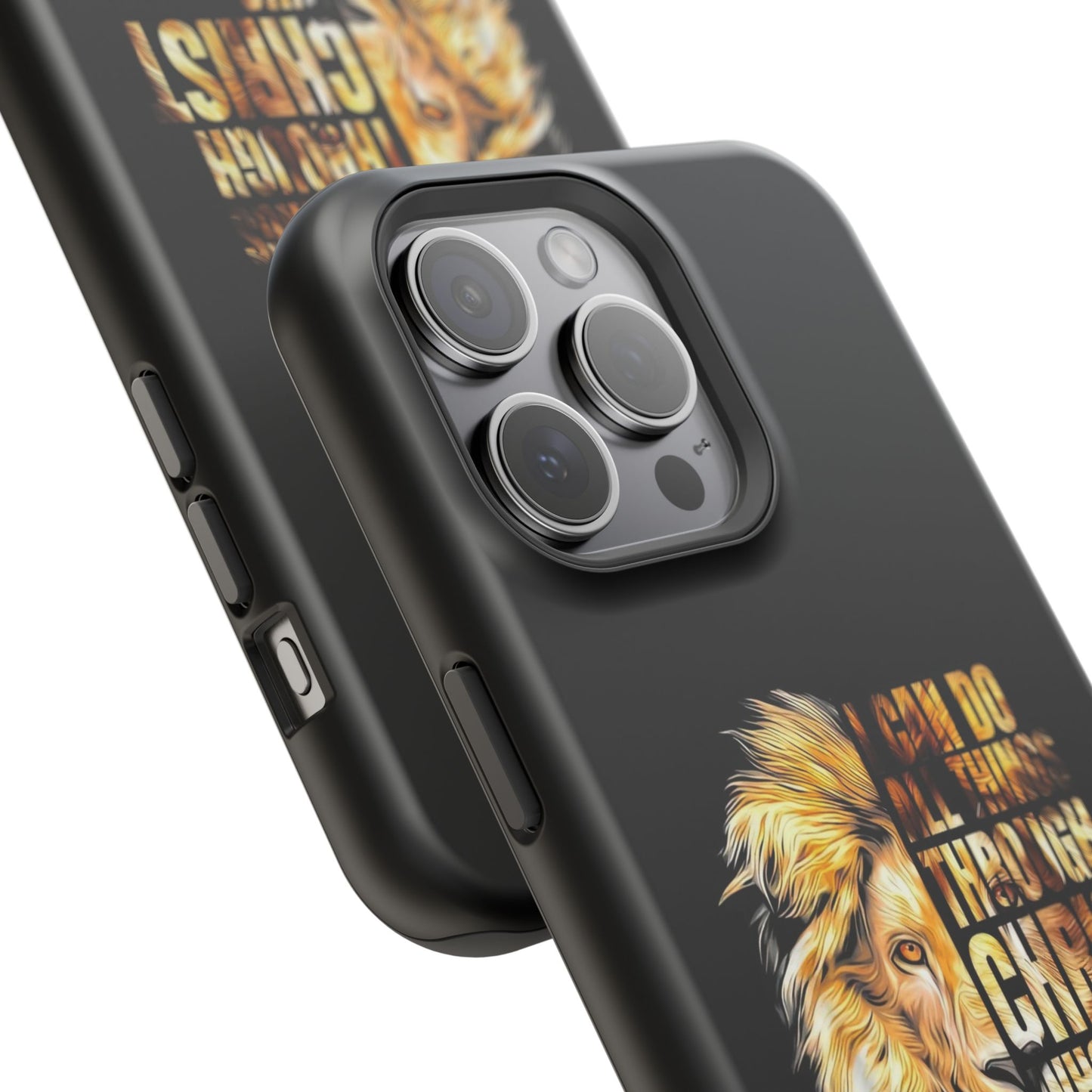 Inspirational Lion Magnetic iPhone Case, Strength & Faith, Christian Accessories