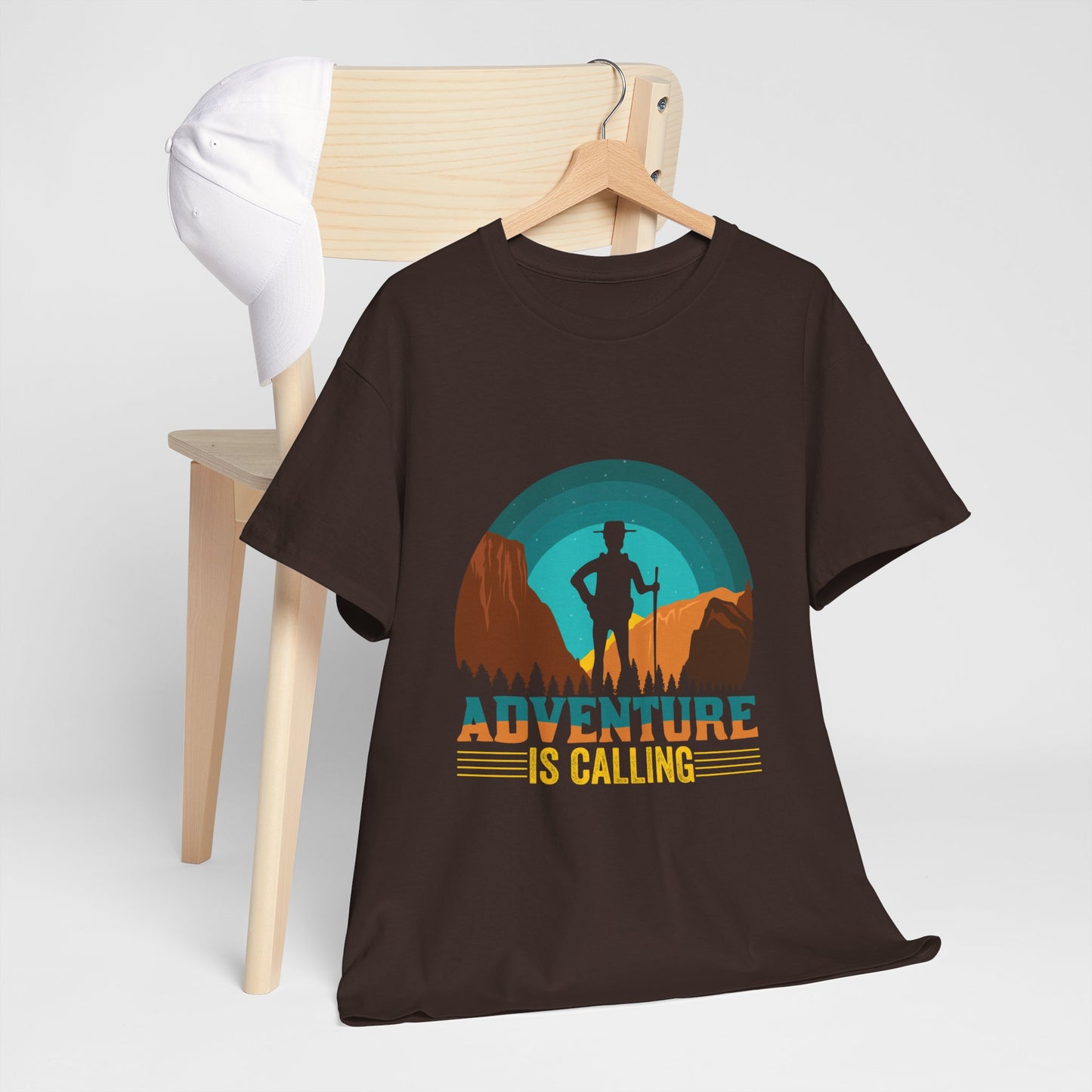 Adventure Is Calling Unisex Heavy Cotton Tee - Perfect for Outdoorsy Souls