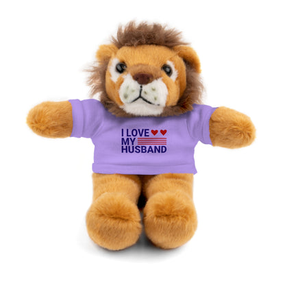 Stuffed Animal with "I love my husband" Tee, Gift for husband
