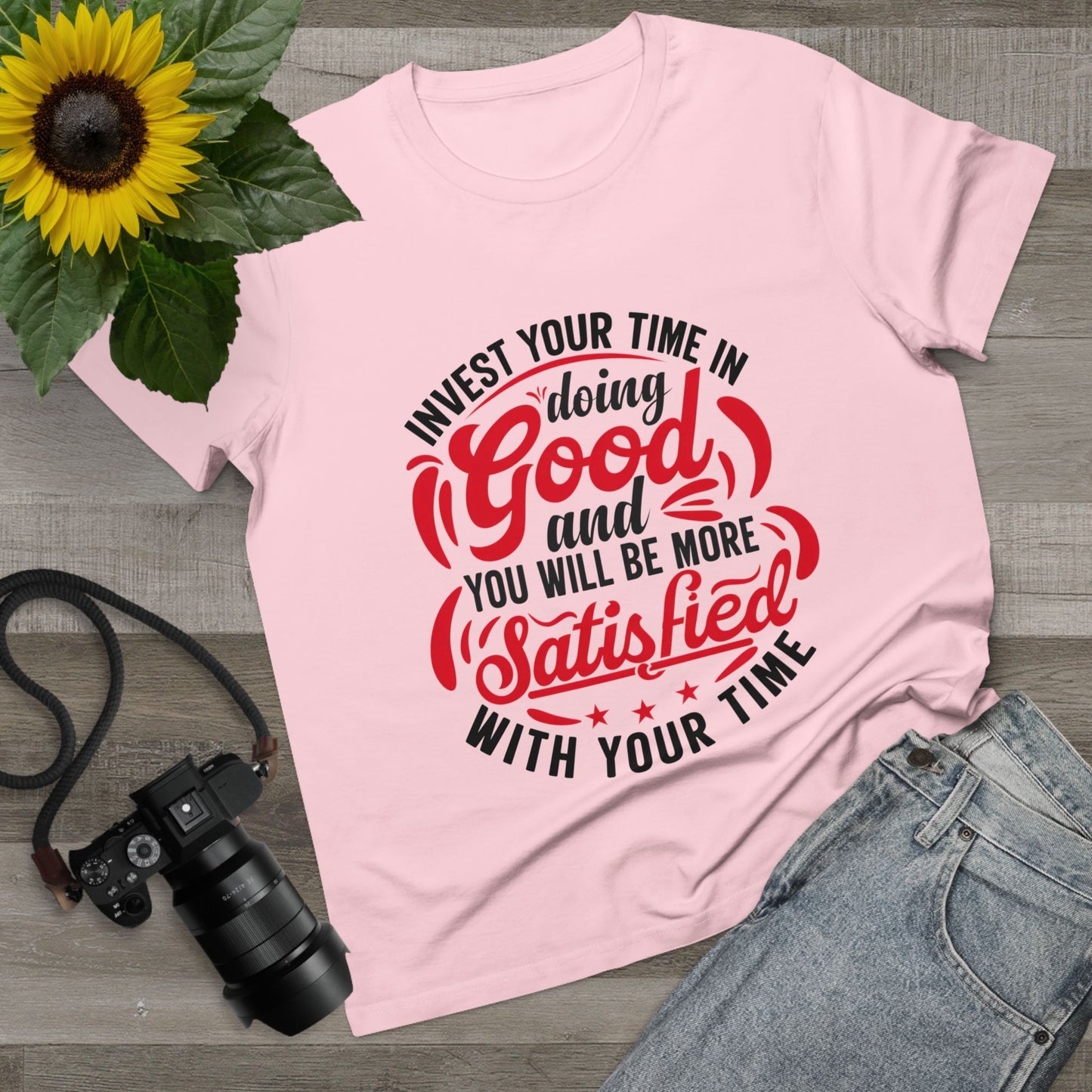Inspirational Women's Maple Tee - Invest Your Time in Doing Good