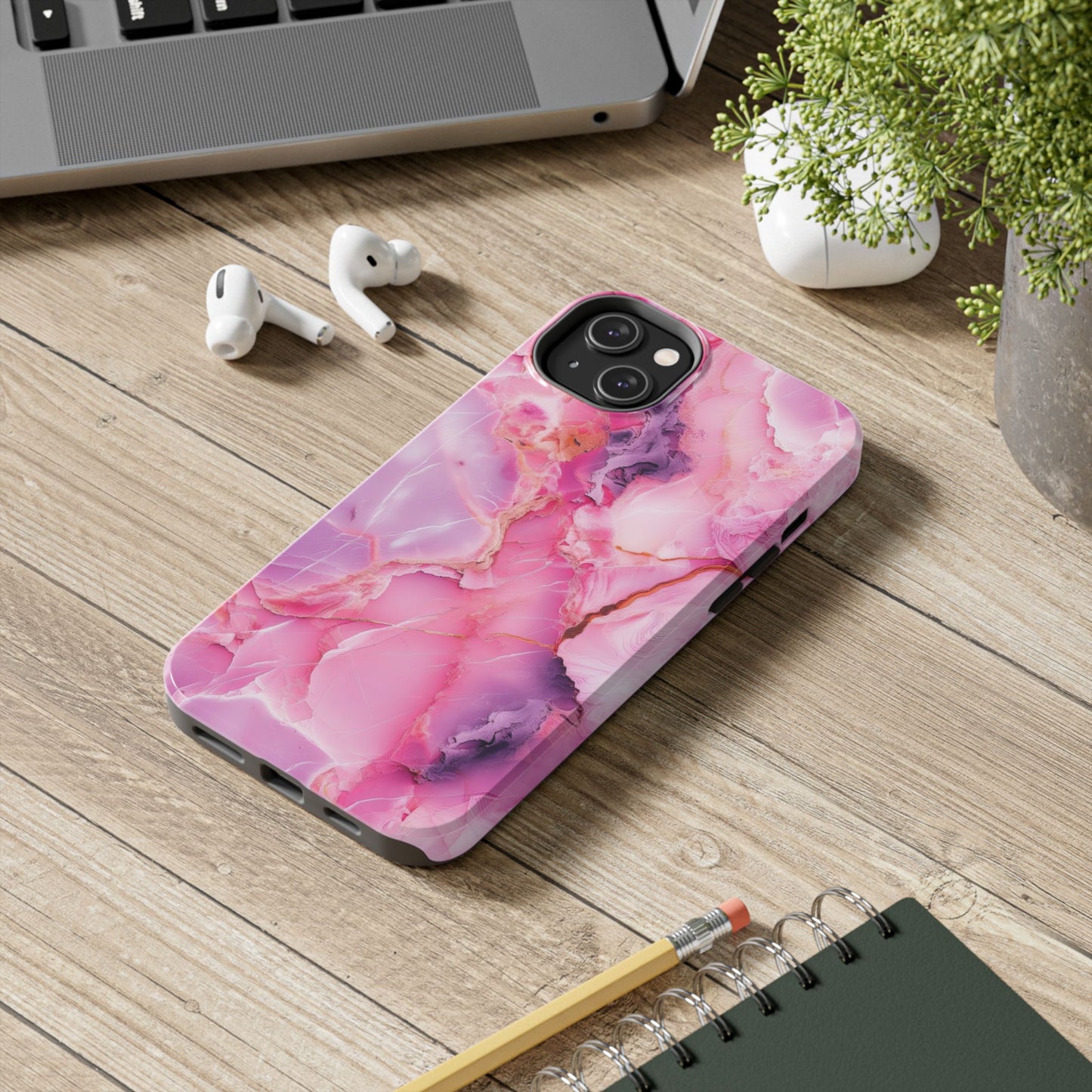 Pink Marble Tough Cases for iPhone, Stylish Protective Covers