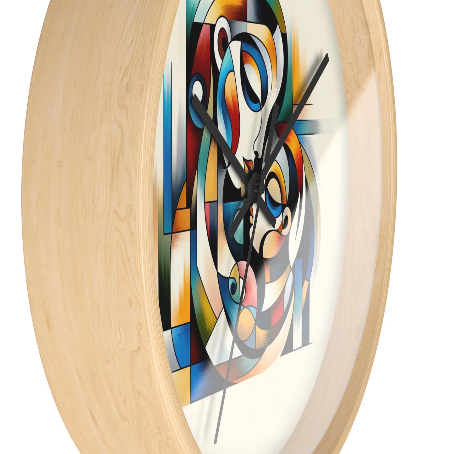 Abstract Art Wall Clock 10" – Mother with Child Design, Modern Home Decor