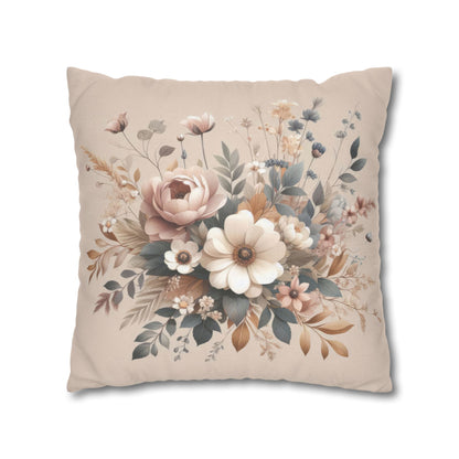 Dreamy Fall Blooms Spun Polyester Square Pillowcase