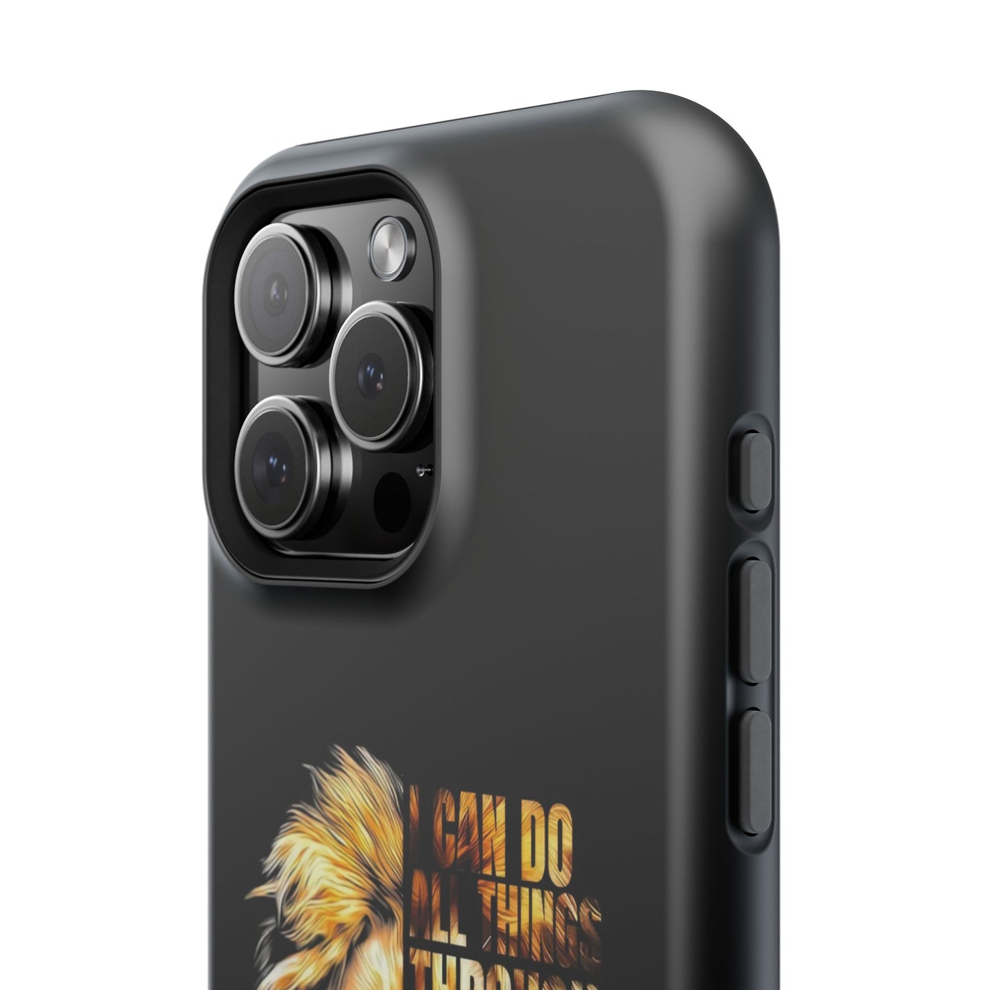 Inspirational Lion Magnetic iPhone Case, Strength & Faith, Christian Accessories