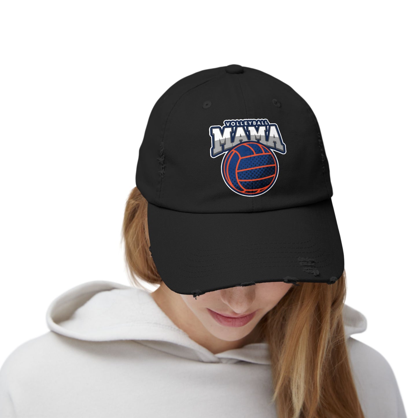 Volleyball Mama Unisex Distressed Cap