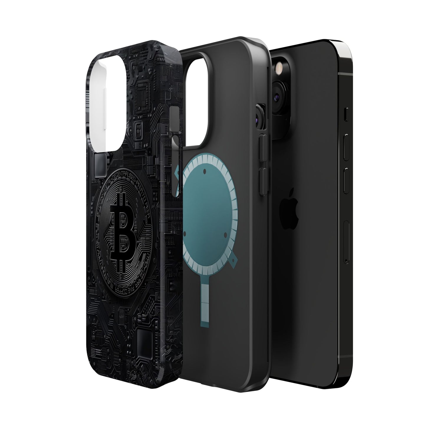 Black Bitcoin Magnetic iPhone Cases - Ideal for Tech Enthusiasts