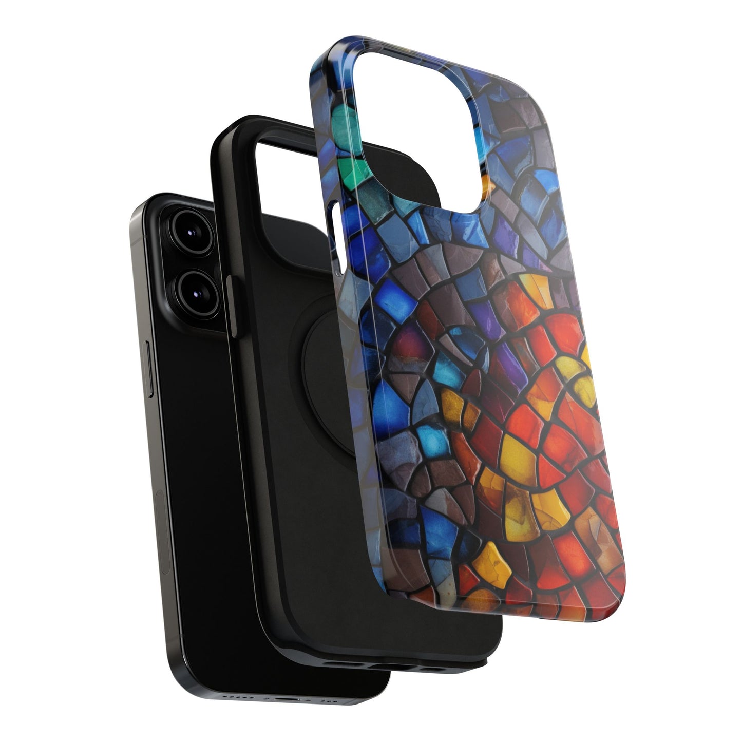 Stained Glass Impact-Resistant Phone Case, Colorful Phone Cover