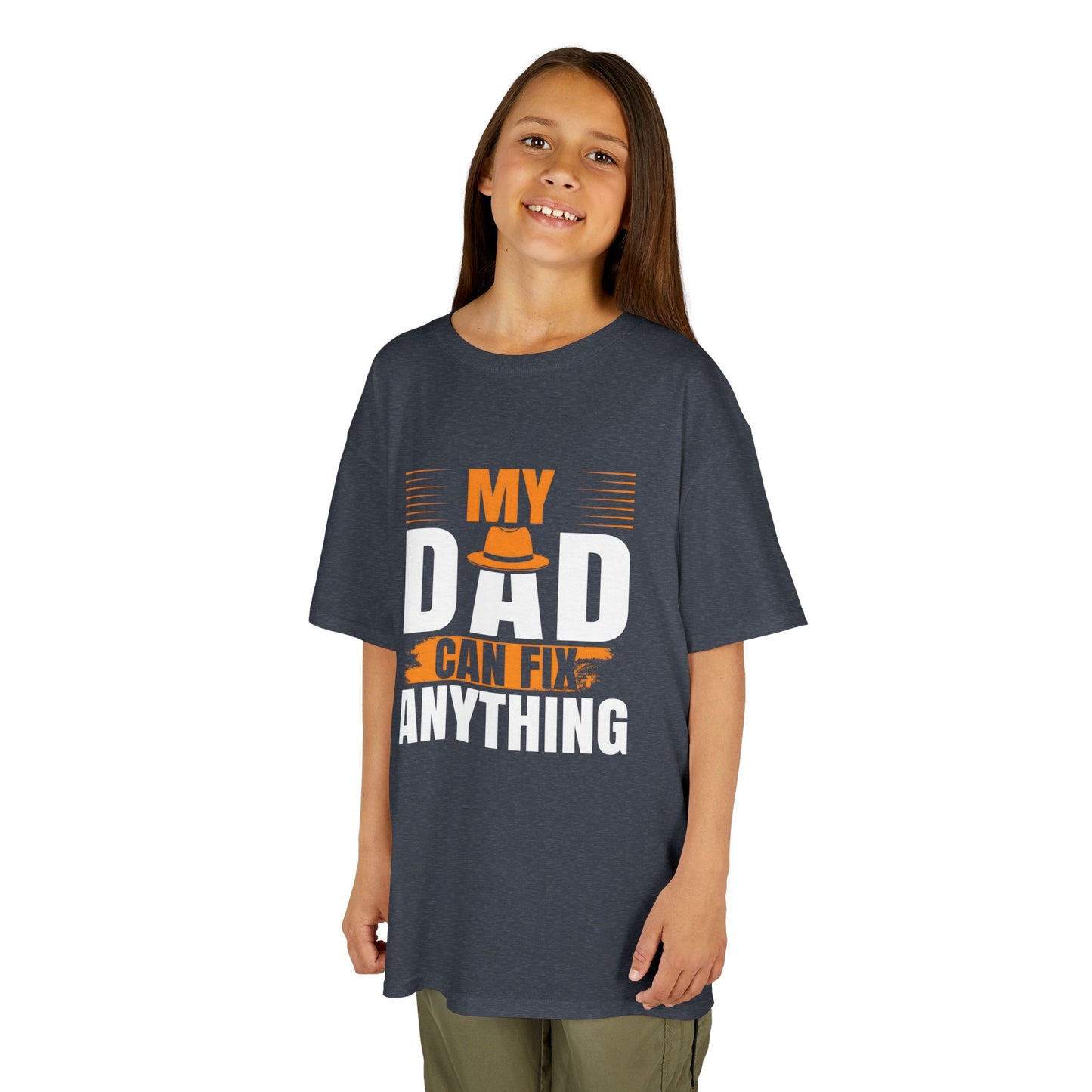 Kids Heavy Cotton™ Tee - 'My Dad Can Fix Anything'