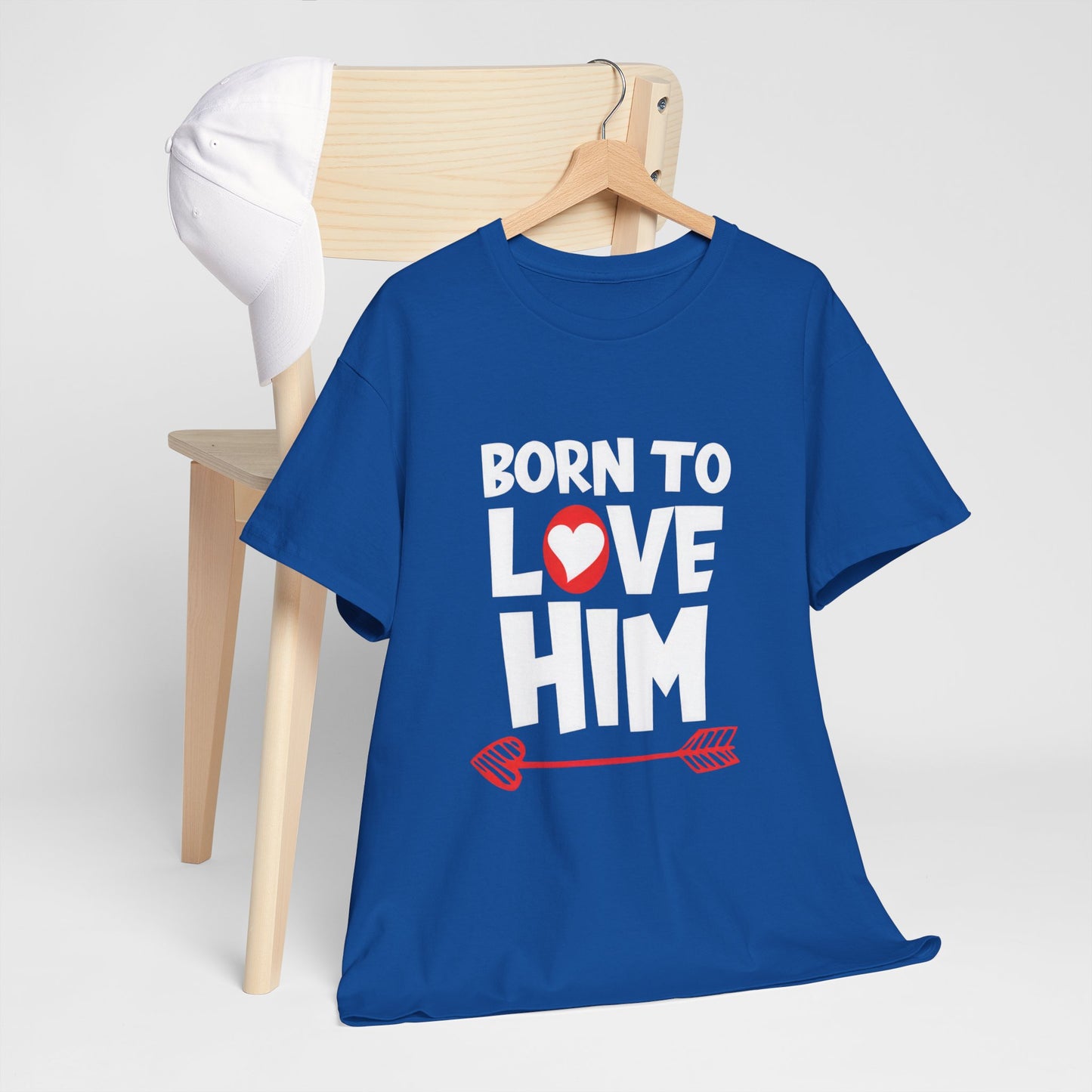 Born To Love Him Tee, Romantic Valentine T-Shirt for Couples, B Part