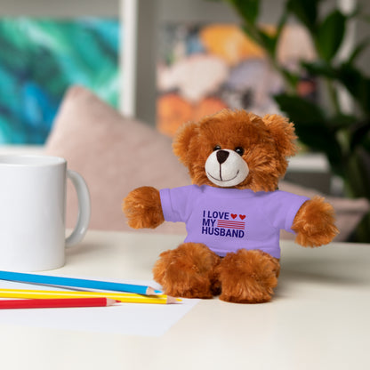 Stuffed Animal with "I love my husband" Tee, Gift for husband