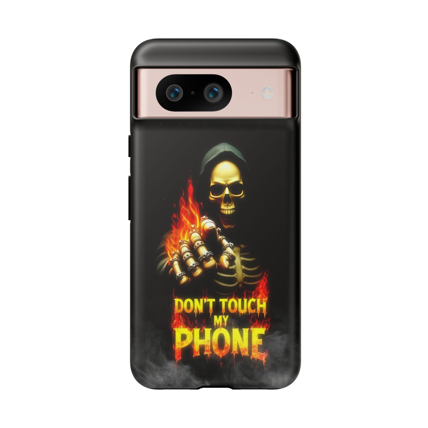 Skull Design Google Pixel Phone Case, Don't Touch My Phone Mobile Cover