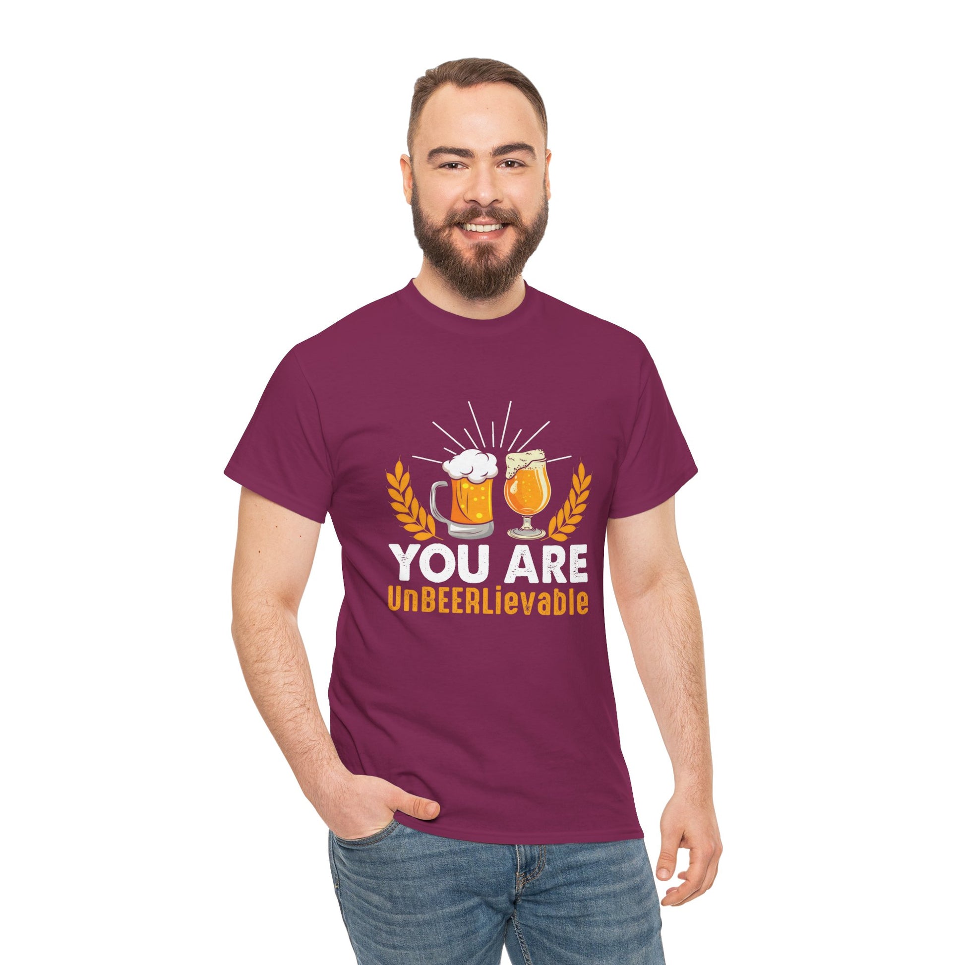 Funny Beer Slogan Tee, You Are UnBEERLievable