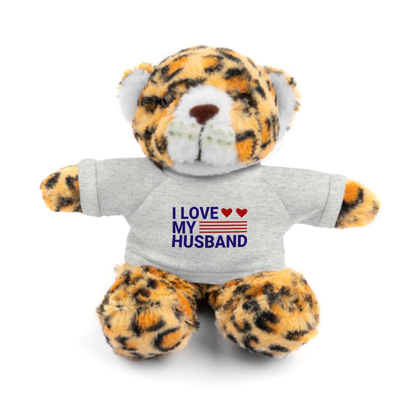 Stuffed Animal with "I love my husband" Tee, Gift for husband