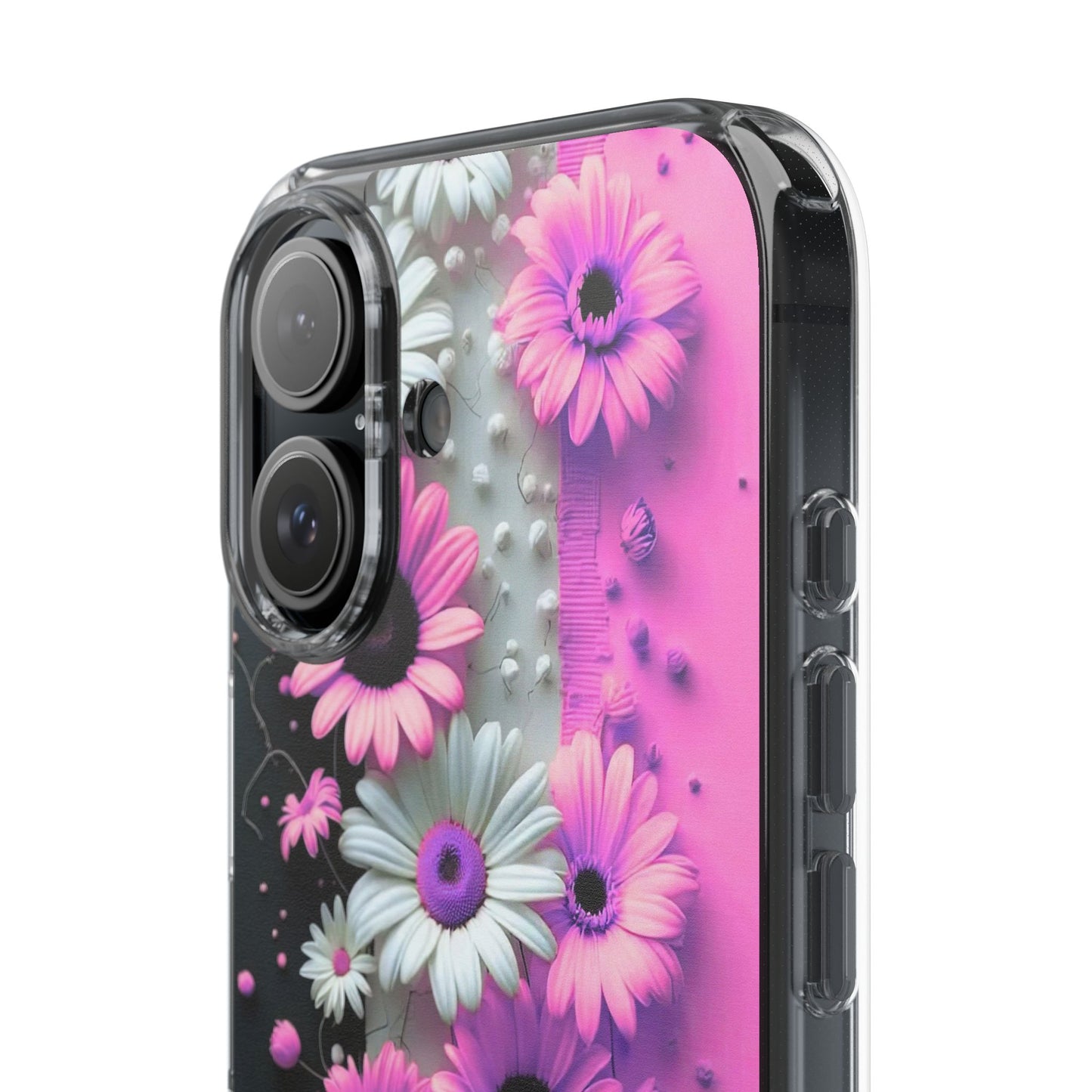 Floral Clear Phone Case – Pink Flower Design