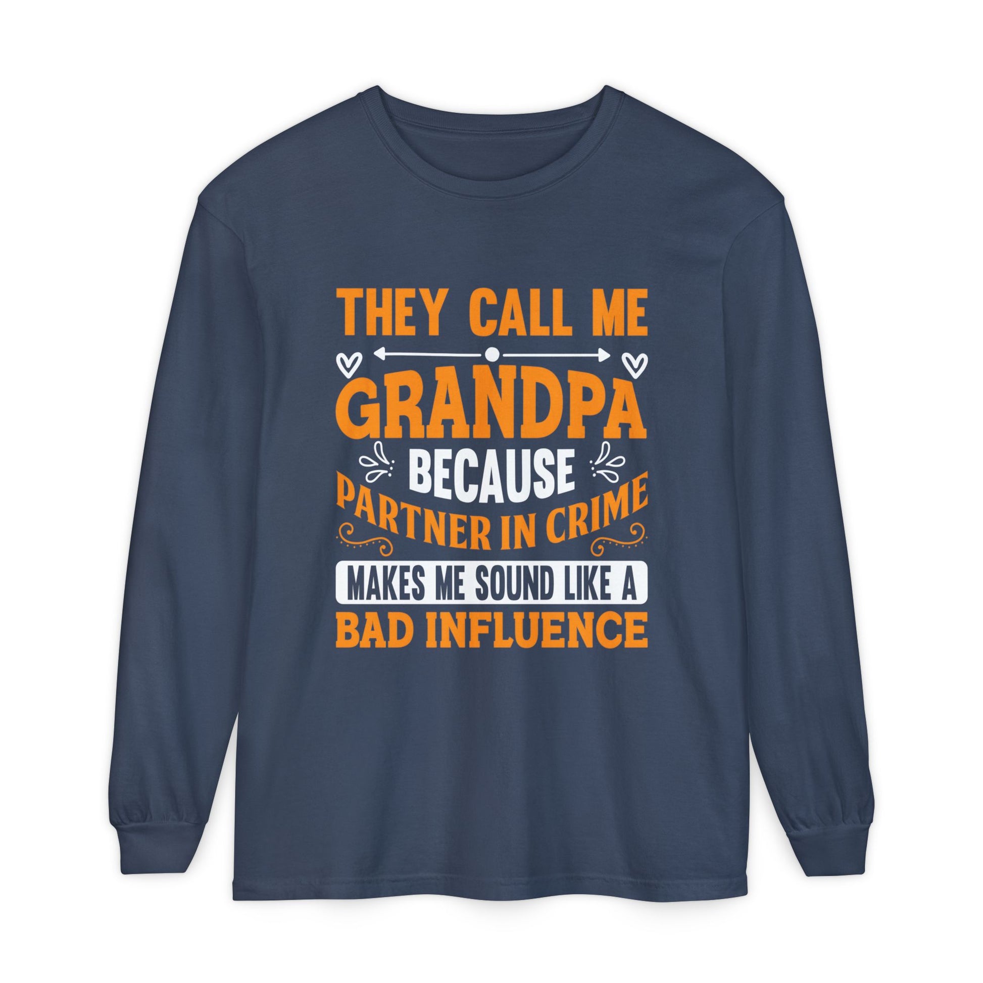 Grandpa Partner in Crime Long Sleeve T-Shirt, Funny Gift for Grandpa