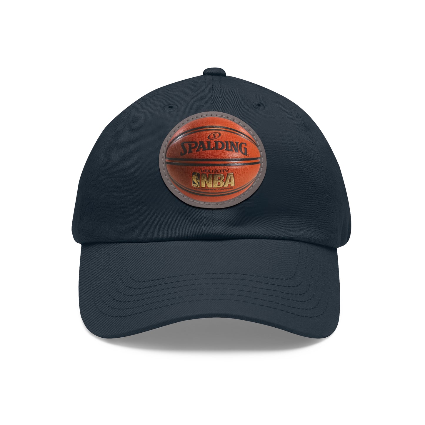 Basketball Dad Hat with Leather Patch (Round)