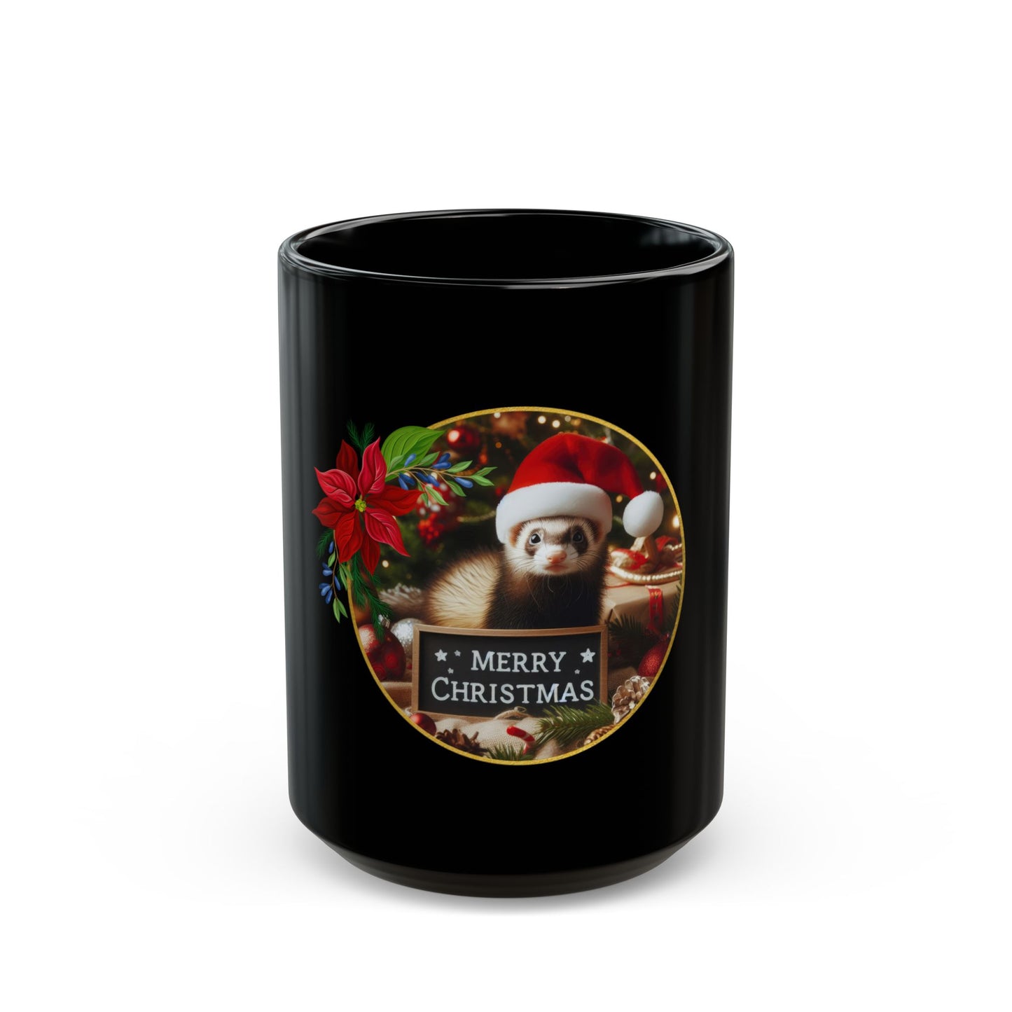 Santa's Little Ferret Black Mug - 11oz, 15oz