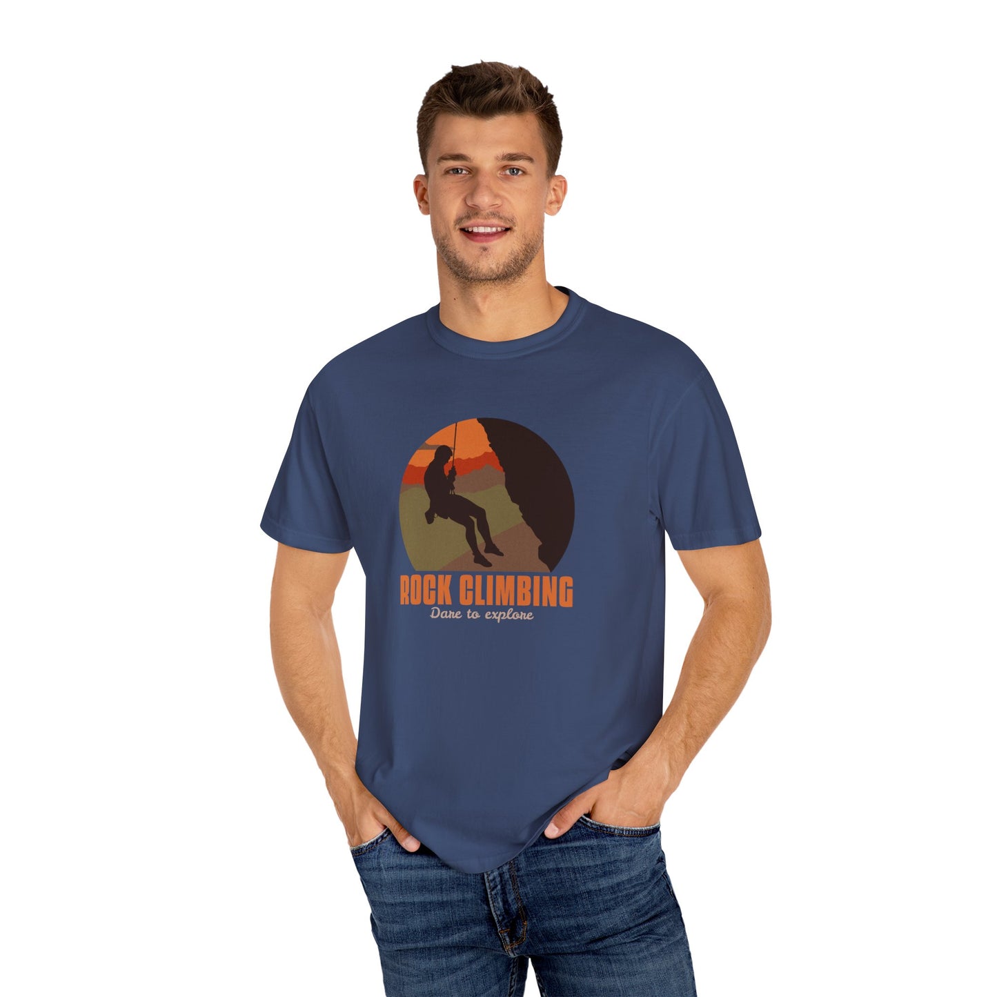 Rock Climbing Dare To Explore Unisex Garment-Dyed T-shirt