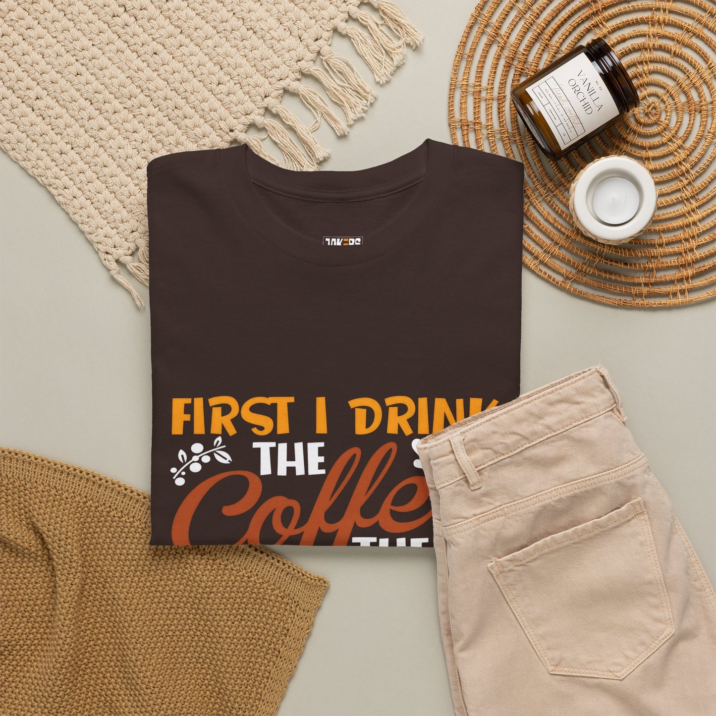 Coffee Lover's Unisex Heavy Cotton Tee - "First I Drink The Coffee Then I Do My Things"